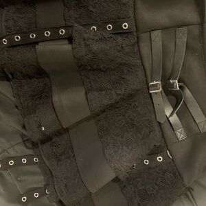 Hot Topic Black Lace Corset with Buckle Straps